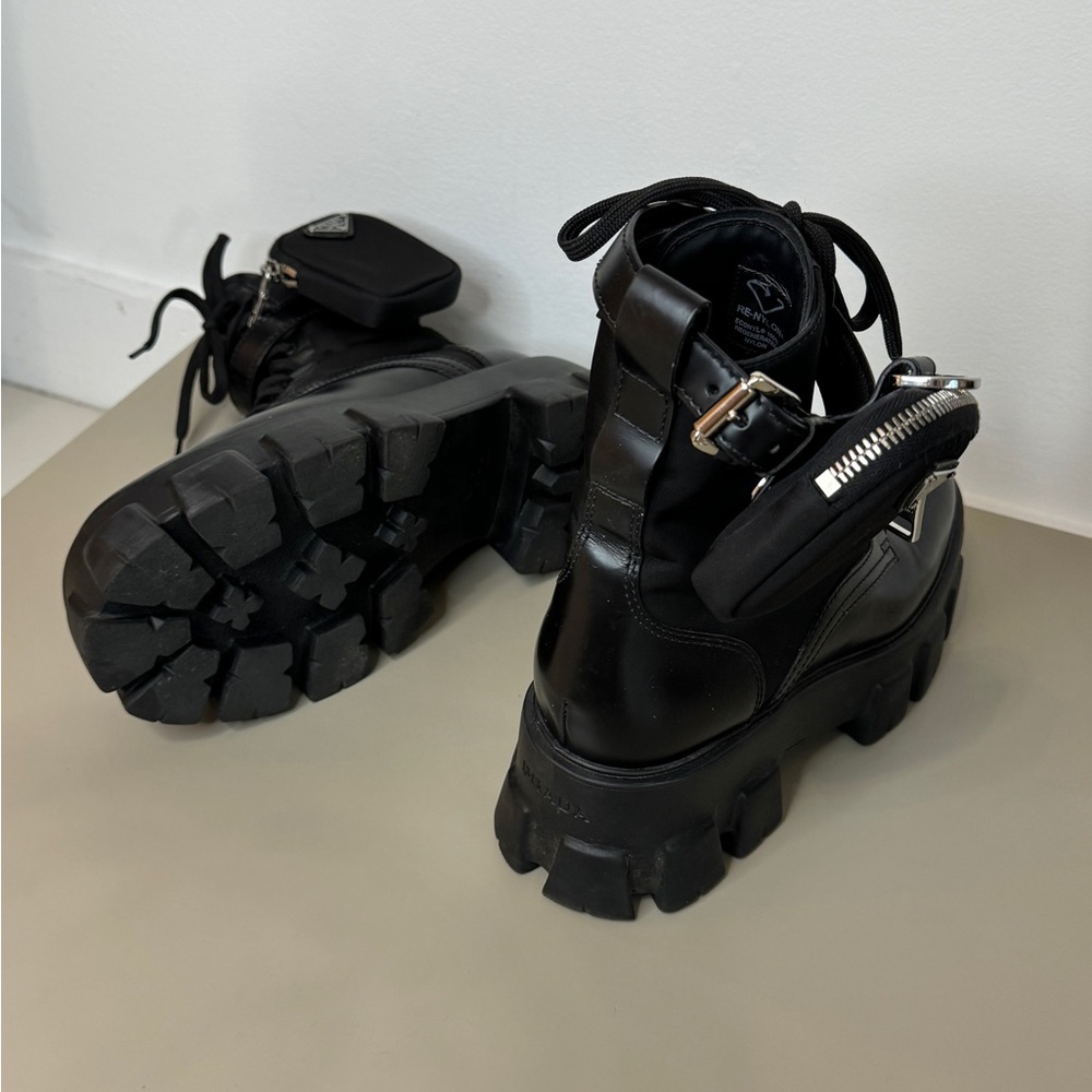 Prada Monolith Mini Bag Black Boot, original: Size 38 / 8